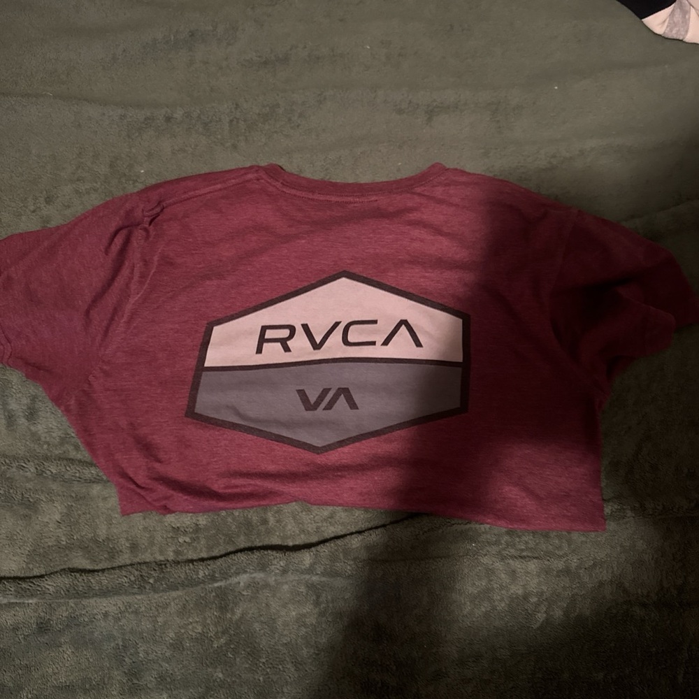 RVCA Burgundy Logo Crop Top